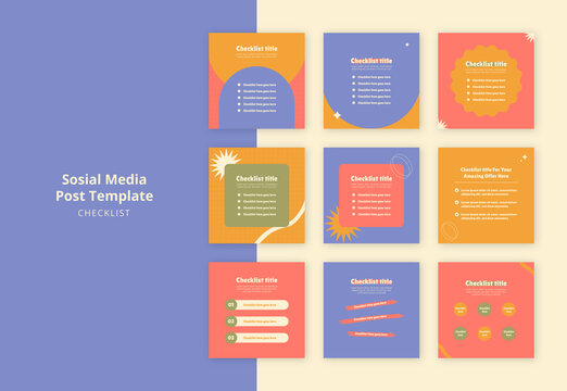 Checklist and planner for social media post template