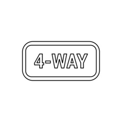 4-way sign icon isolated on white background. Road sign symbol modern, simple, vector, icon for website design, mobile app, ui. Vector Illustration