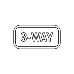 3-way sign icon isolated on white background. Road sign symbol modern, simple, vector, icon for website design, mobile app, ui. Vector Illustration