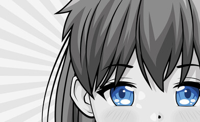 blue eyes anime girl