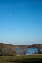 View of the lake of Michelbach in alsace - France