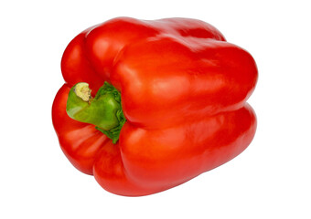 Ripe sweet bell red pepper isolated on white background