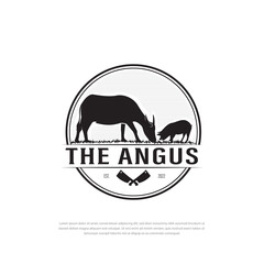 Farm animal logo classic design, farm animal logo, slaughtered animal