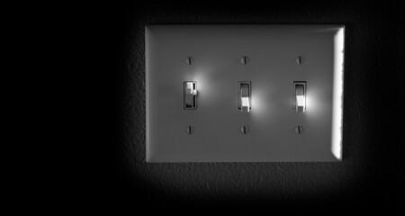 Light or Power Switch on Wall Highlights On and Off