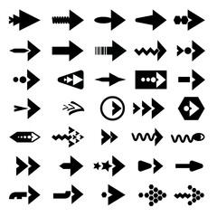 Arrows big black set icons. Arrow icon. Arrow vector collection. Arrow. Cursor. Modern simple arrows. Vector illustration