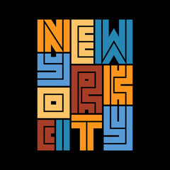 New York City Typography poster. T-shirt fashion Design. Template for poster, print, banner, flyer.