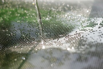 water drops on a surface