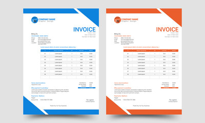 profesional business invoice design illustrator
