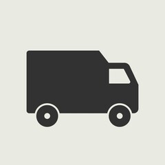 Delivery van vector icon illustration sign