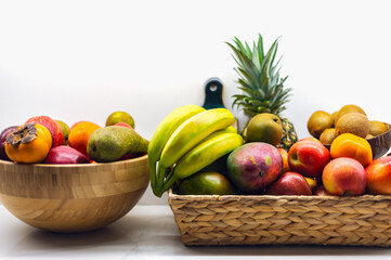 Home baskets with fruits