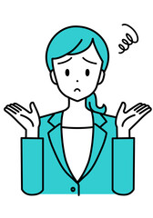 スーツ姿の女性_困る