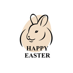 Easter greeting icon with rabbit