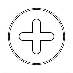 Obraz premium plus icon, plus button illustration isolated on white background, vector design that can be used for many purposes.