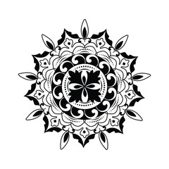 Circular pattern in form of mandala Mehndi, decoration. Decorative ornament in ethnic oriental style.