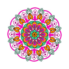 Mandala. Round ornament floral pattern. Decorative element. Oriental motif. vector in illustration