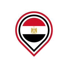 Obraz premium egypt flag map pin icon. isolated on white background