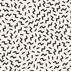 Vector seamless pattern. Repeating geometric abstract elements. Stylish monochrome background design.