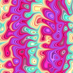 Fototapeta na wymiar Vibrant Jewel Tone Squiggly Trippy Colorful Swirly Stripes Abstract Digital Seamless Background
