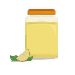 glass jar of fragrant lemon jam and fresh lemons