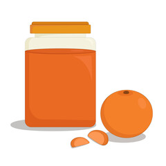 glass jar of sweet tangerine jam