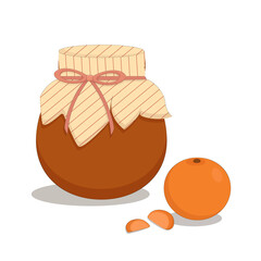 glossy jar of sweet tangerine jam