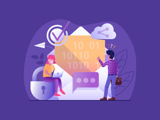 Email Security Mailing Protection Web Illustration