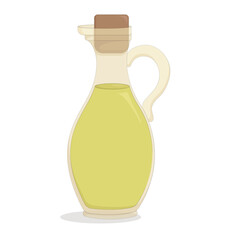 glass decanter of fragrant olive oil