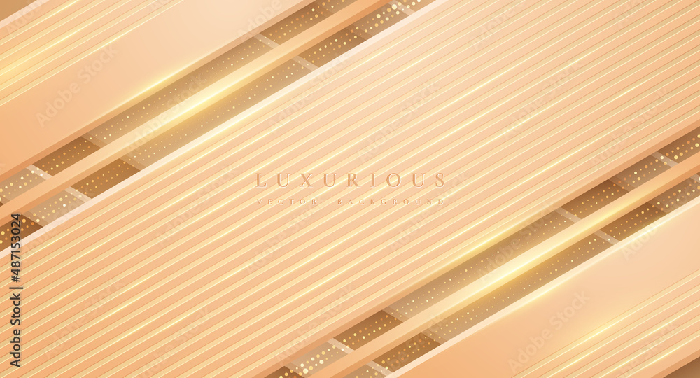 Poster abstract elegant 3d golden background with textured lines.