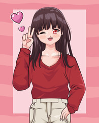 heart and girl anime