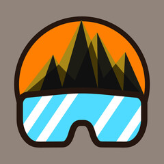 glasses and mountain outdoor logo