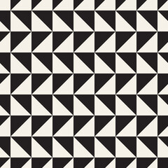 Vector seamless pattern. Repeating geometric abstract elements. Stylish monochrome background design.