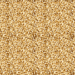 Gold glittery textured seamless pattern. Vector glitter golden hexagons background.