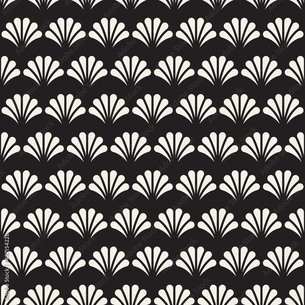 Wall mural vector seamless pattern. repeating geometric abstract elements. stylish monochrome background design