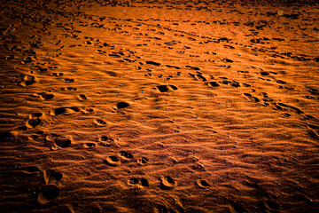 火星のような夕暮のサザンビーチ