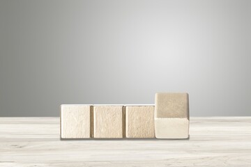 Business growth concept in 2022  for business plan and strategy. Wooden cubes on the desk