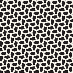 Vector seamless pattern. Repeating geometric abstract elements. Stylish monochrome background design.