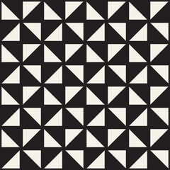 Vector seamless pattern. Repeating geometric abstract elements. Stylish monochrome background design.