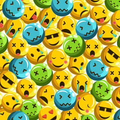 Background pattern emoticon with many expressions