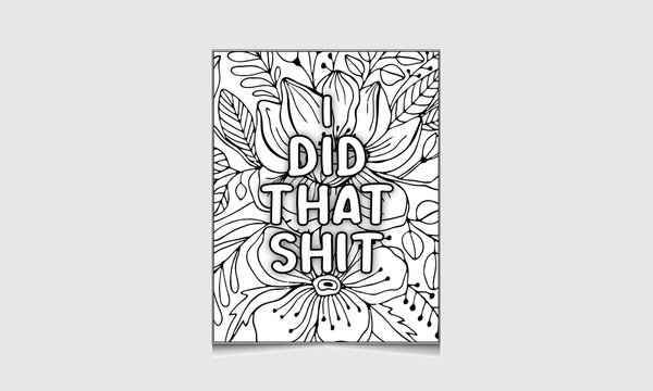 Coloring Page For Adults Black And White Pattern Phrase Rude Rords Zentangle Coloring Book for Grown Ups Antistress Swearing Word Coloring Page For adult
