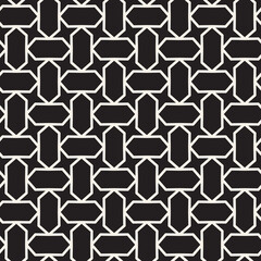 Vector seamless pattern. Repeating geometric abstract elements. Stylish monochrome background design.