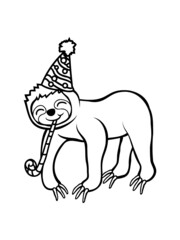 Feierndes Geburtstag Faultier 