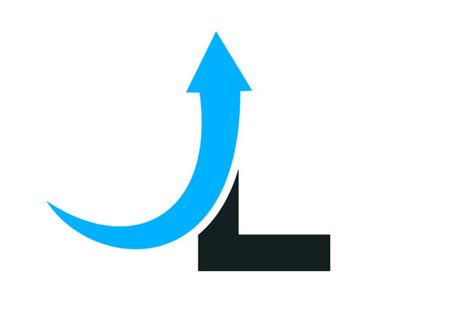 Finance logo with L letter concept. Marketing And Financial Business Logo. L Financial Logo Template with Marketing Growth Arrow