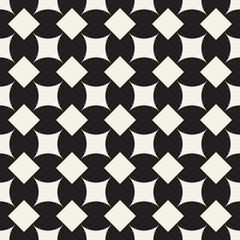 Vector seamless pattern. Repeating geometric abstract elements. Stylish monochrome background design.