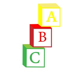 Education alphabet cubes A ,B ,C. Development toy. Icon on a white background. Vector illustration