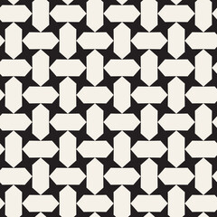 Vector seamless pattern. Repeating geometric abstract elements. Stylish monochrome background design.