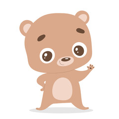 Illustration of a cute cartoon bear