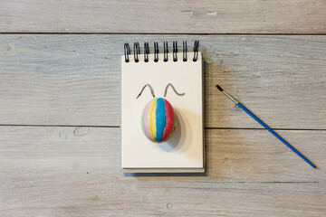 Happy easter! An egg and Easter bunny
