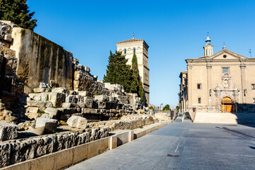 Roman Walls of Zaragoza, Zuda Tower and the church of San Juan de los Panete, Zaragoza, Aragon,...