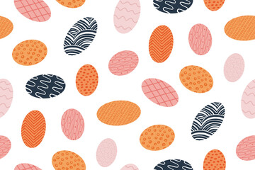 seamless pattern with colorful easter eggs in patterns