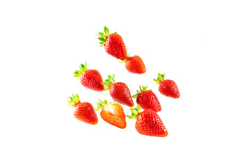 Appetizing strawberry berries on a white background